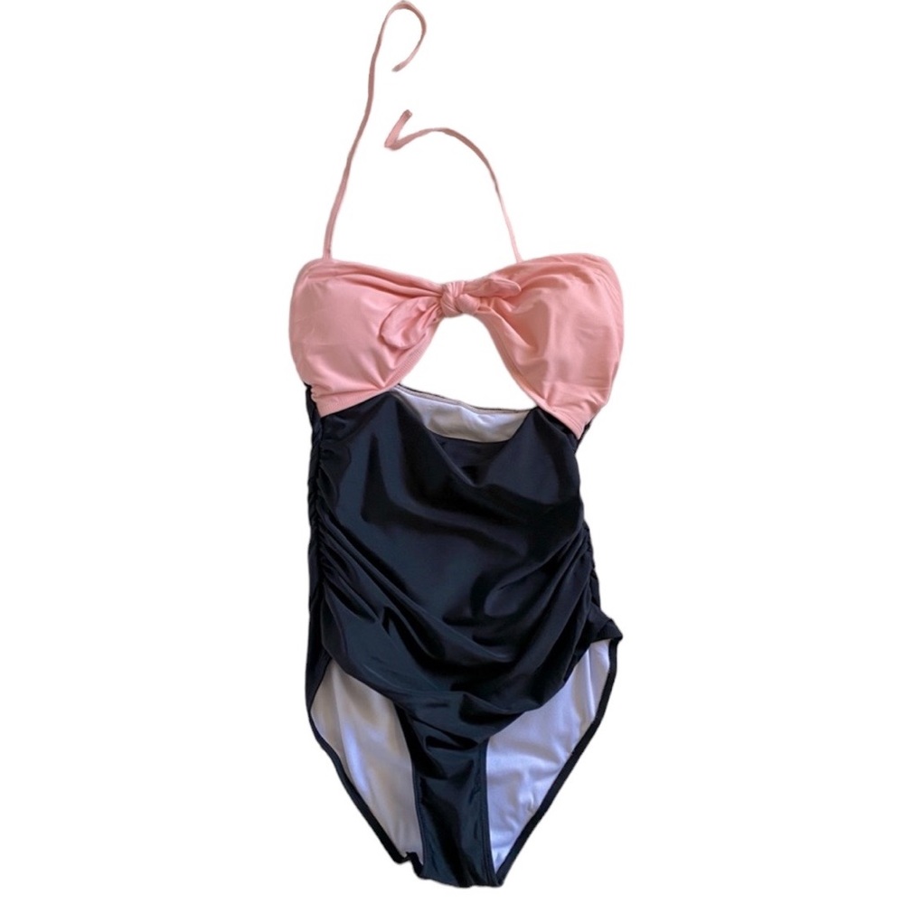 Sexy cut out high cut one piece swimsuit size medium blush pink & black swim NWT